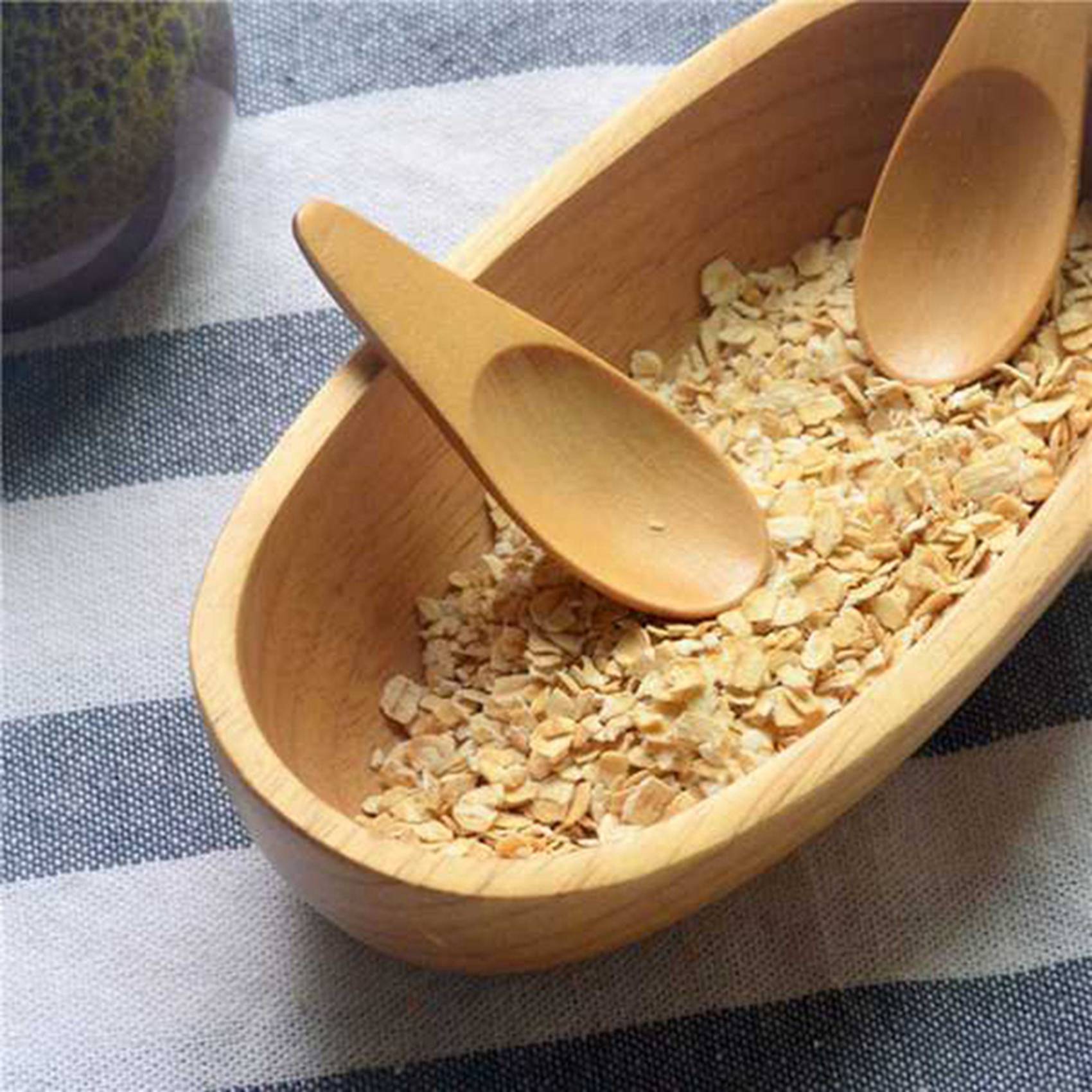 Coffee Tea Etc - A04G-10 Parça Mini Ahşap Kaşık Kısa