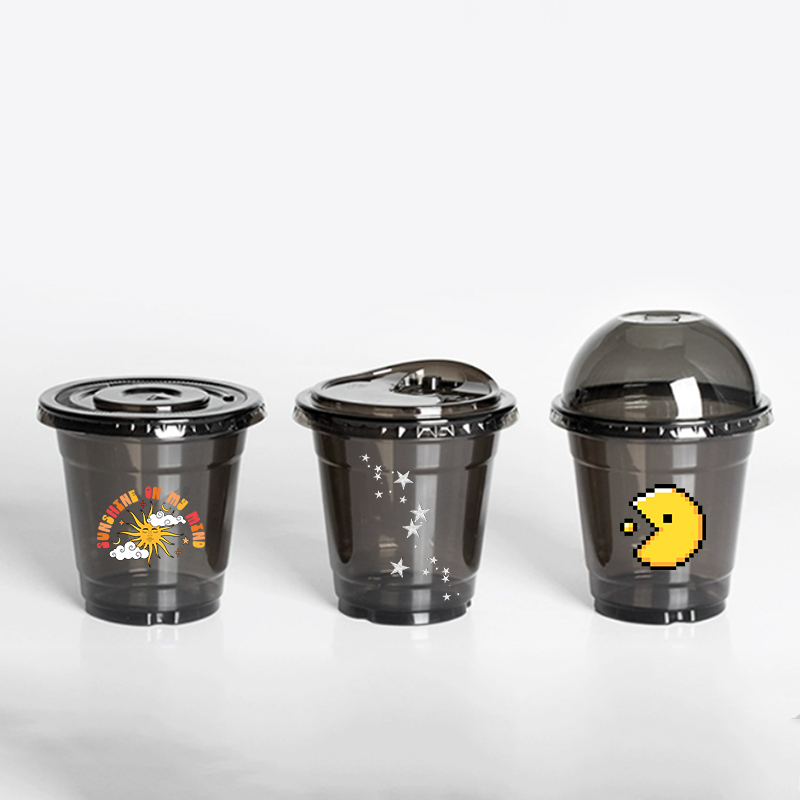 Coffee Tea For Plants - LogoDisposable Şeffaf Pet Kahve Bardakları, Soğuk
