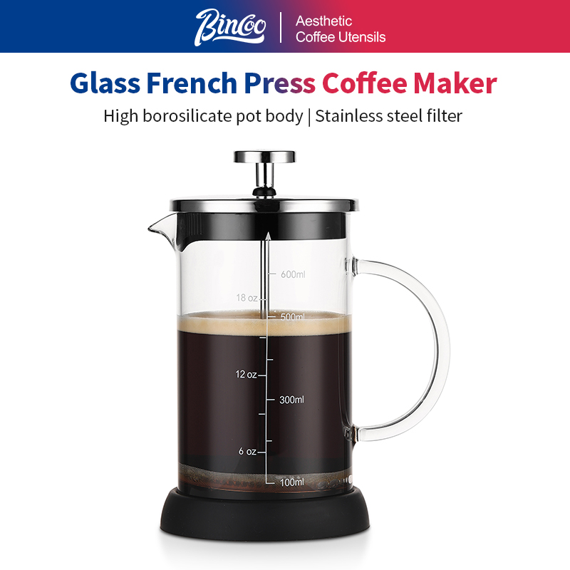 French Press Glass - Bincoo French Press Kahve Makinesi 350/600ml