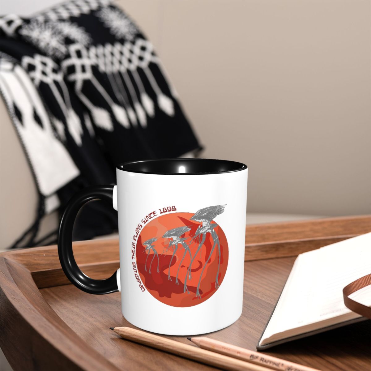 Coffee Tea Drawing - Dünyaların Savaşı 1898'den Beri Planlarını Hazırlıyor