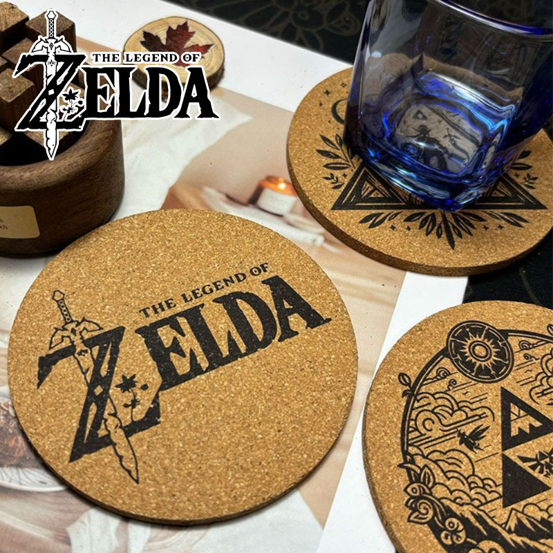 Coffee Tea Japan - Zelda Coaster Karikatür Anime Yuvarlak ahşap