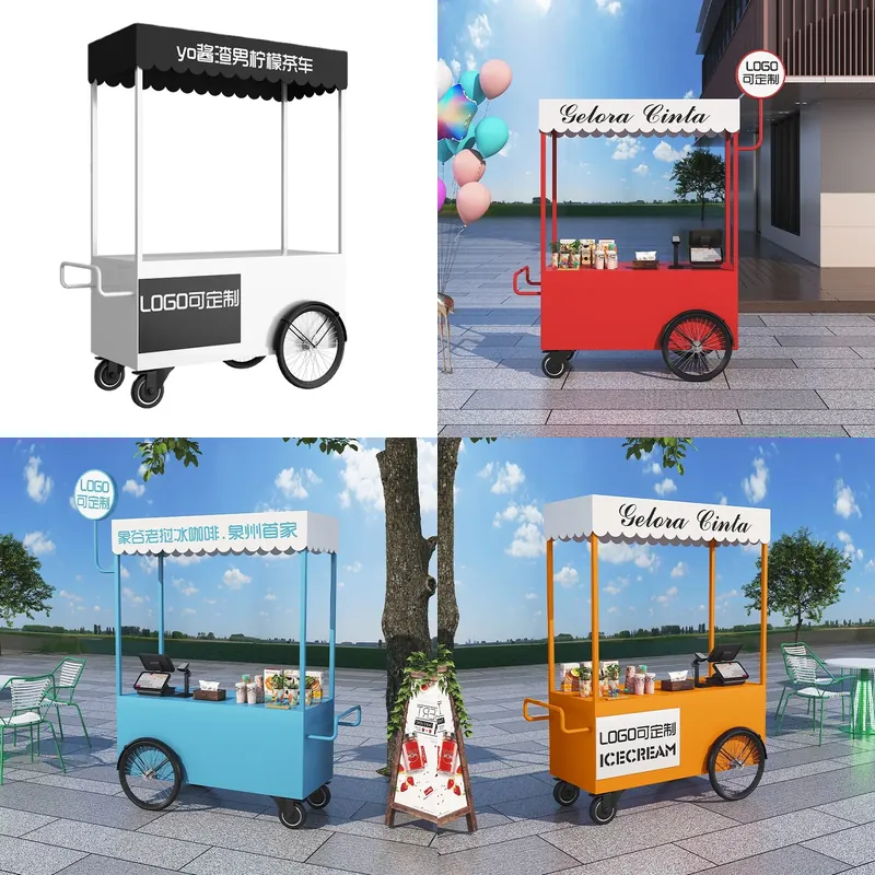 Coffee Tea Vendor - Mobil Yiyecek Arabası Atıştırmalık Arabası Sokak