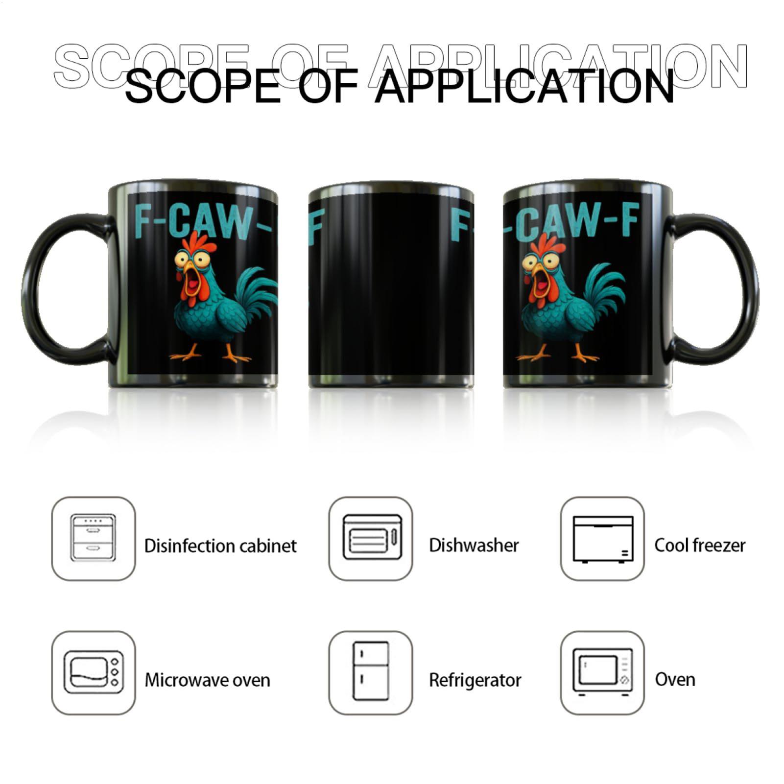 Coffee Tea And Cocoa - Horoz Desenli Kahve Kupası 350 ml