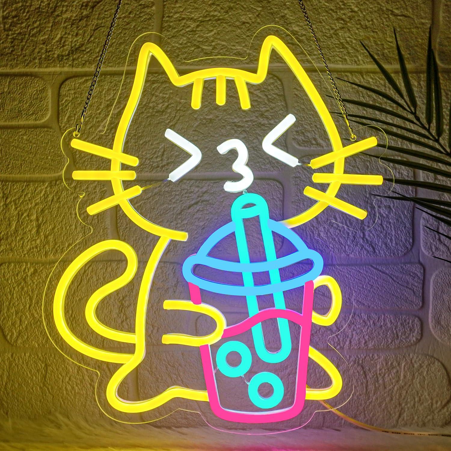 Kedi Boba Çayı Neon Tabelası S - Coffee Tea Boba incelemesi ve fiyatı
