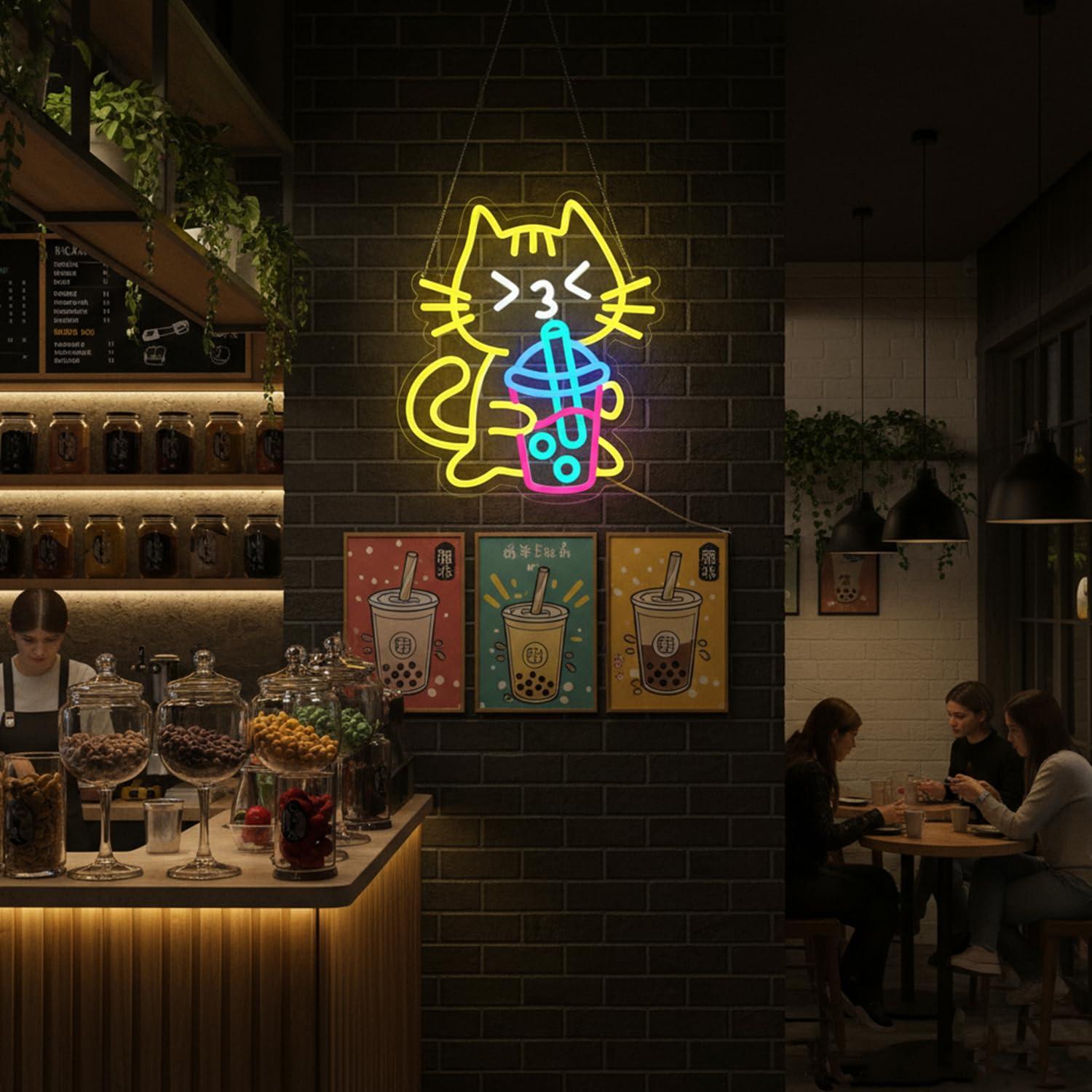 Kedi Boba Çayı Neon Tabelası S - Coffee Tea Boba incelemesi ve fiyatı