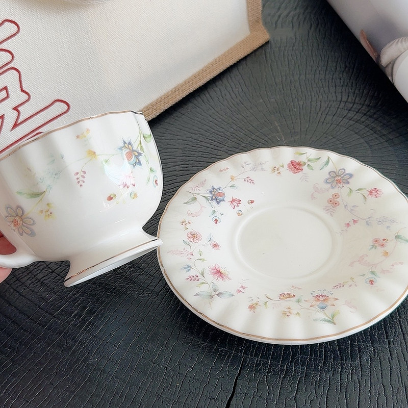 Altın Desenli Çiçek Baskılı Ka - Coffee Tea Drawing incelemesi ve fiyatı