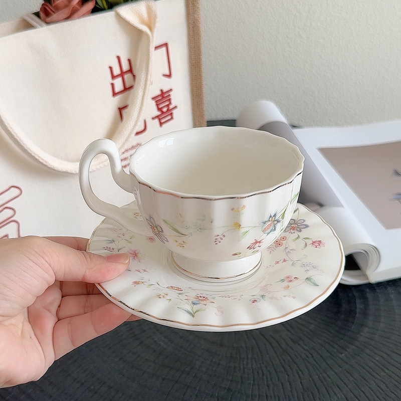 Altın Desenli Çiçek Baskılı Ka - Coffee Tea Drawing incelemesi ve fiyatı