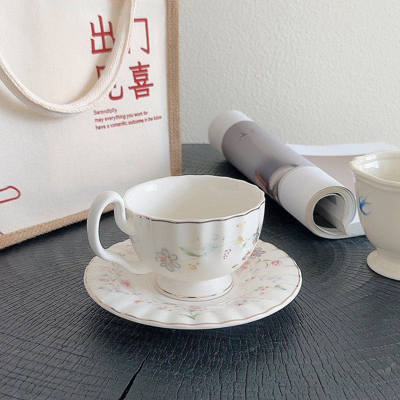 Altın Desenli Çiçek Baskılı Ka - Coffee Tea Drawing incelemesi ve fiyatı