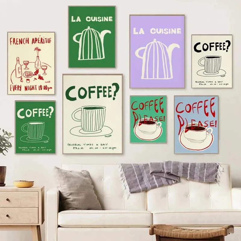 1 adet çerçevesiz dekoratif sa - Coffee Tea Drawing incelemesi ve fiyatı