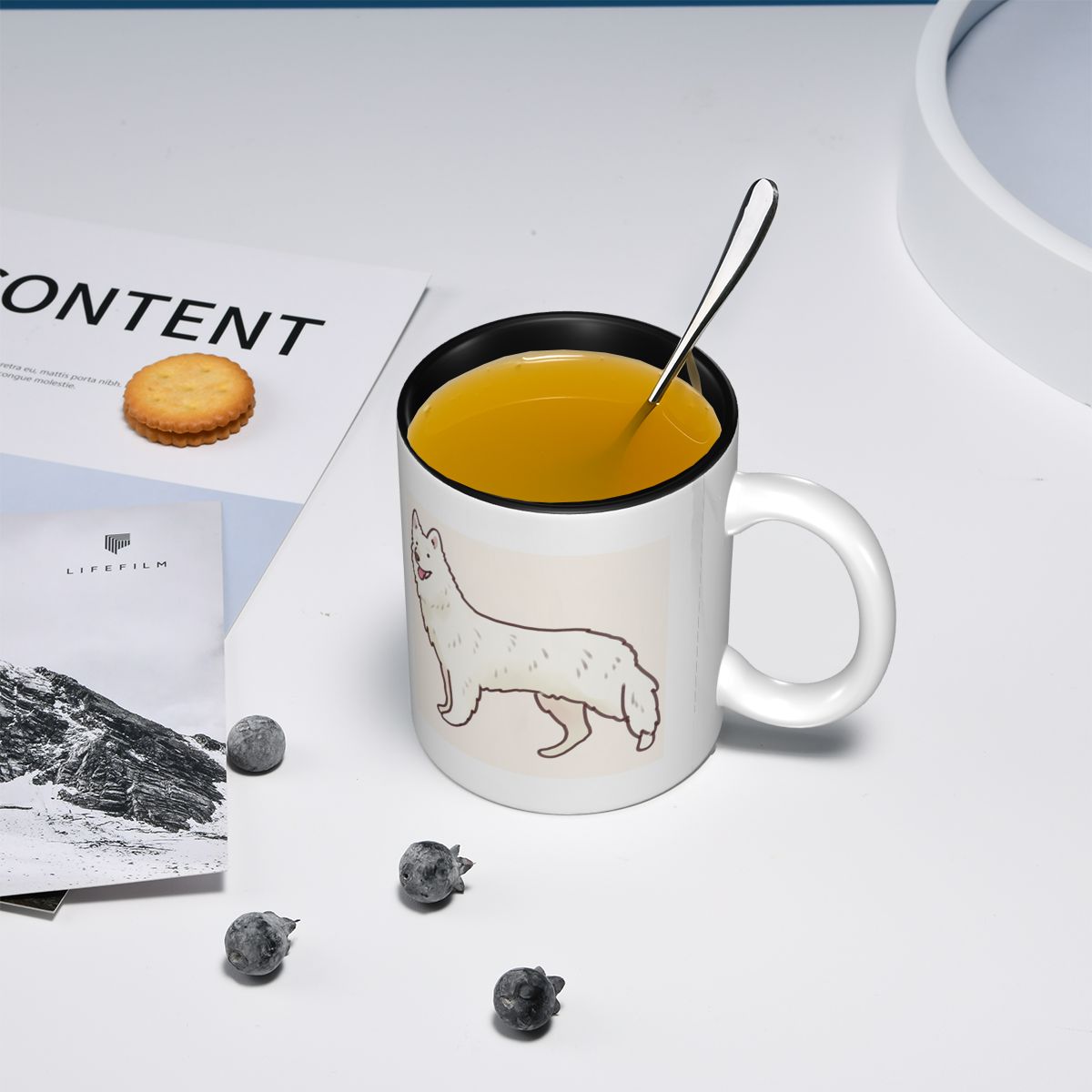 Beyaz İsviçre Çoban Çoban Köpe - Coffee Tea Drawing incelemesi ve fiyatı