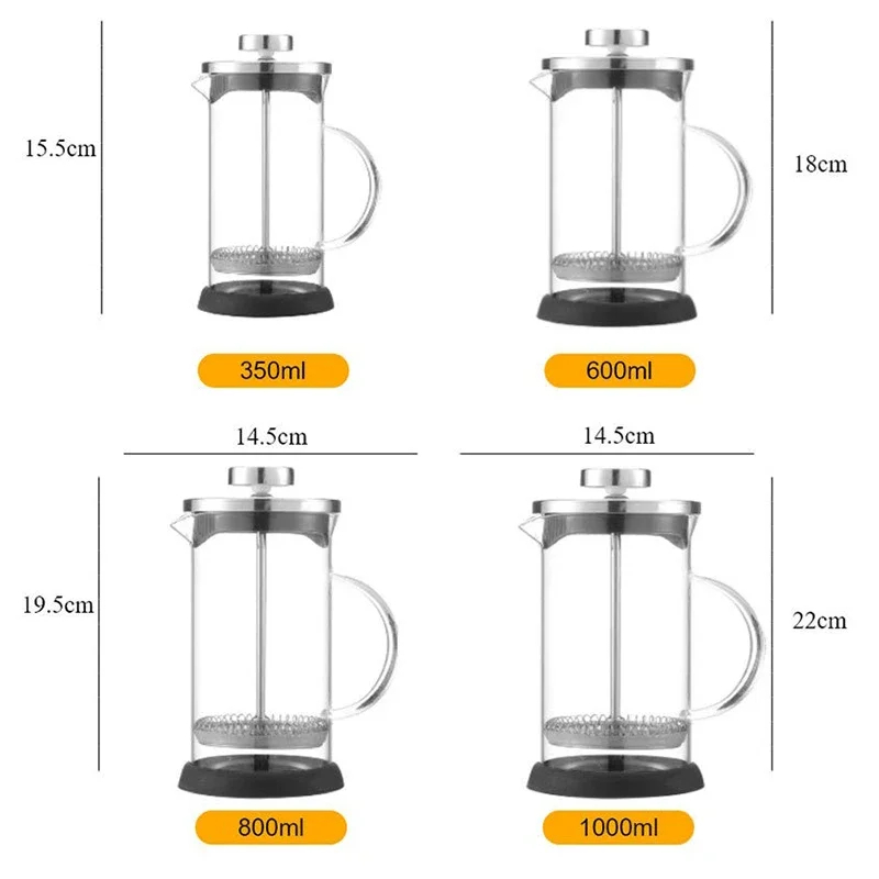 350-1000ML French Press Kahve  - French Press Glass incelemesi ve fiyatı