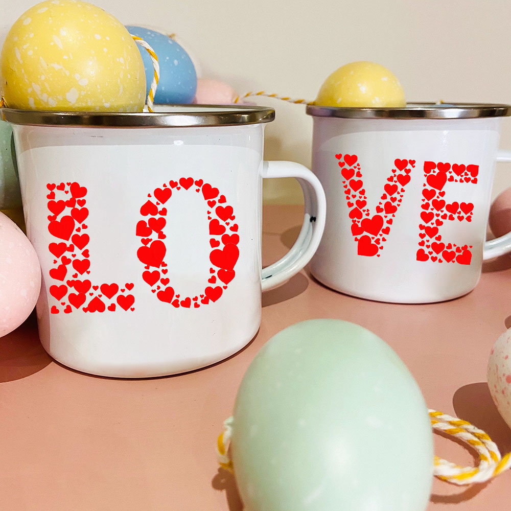 Aşk yaratıcı baskı emaye kahve - Coffee Tea And Cocoa incelemesi ve fiyatı